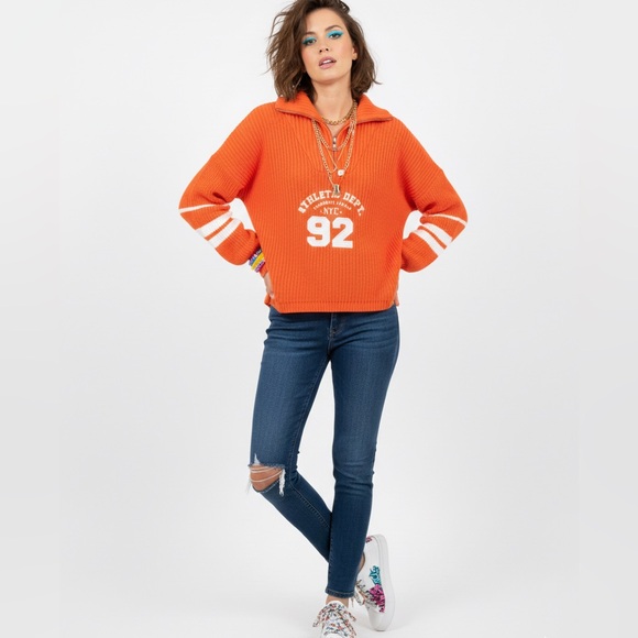 Missguided + Tops - Missguided Vibrant Orange Oversized Sweater- Athletic Dept 92